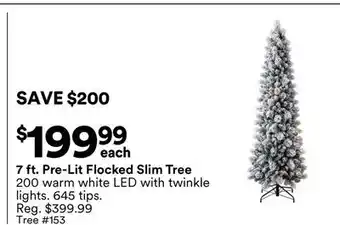 Michaels 7 ft. Pre-Lit Flocked Slim Tree offer