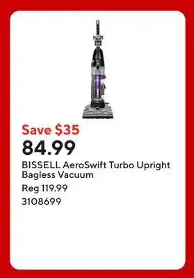 Staples BISSELL AeroSwift Turbo Upright Bagless Vacuum offer