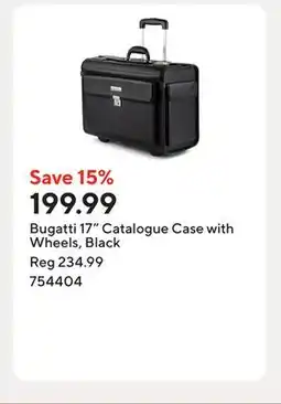 Staples Bugatti 17 Catalogue Case with Wheels, Black offer