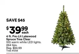 Michaels 4 ft. Pre-Lit Lakewood Spruce Tree Clear offer