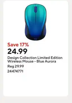 Staples Design Collection Limited Edition Wireless Mouse - Blue Aurora offer