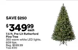 Michaels 7.5 ft. Pre-Lit rutherford Pine Tree offer