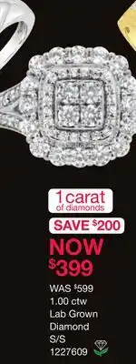 Charm Diamond New Brilliance Lab Grown 1.00CTW Diamond Fashion Ring in Sterling Silver offer