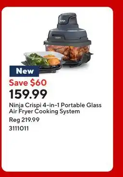 Staples Ninja Crispi 4-in-1 Portable Glass Air Fryer Cooking System offer
