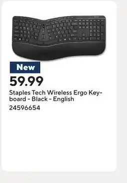 Staples Staples Tech Wireless Ergo Keyboard - Black - English offer