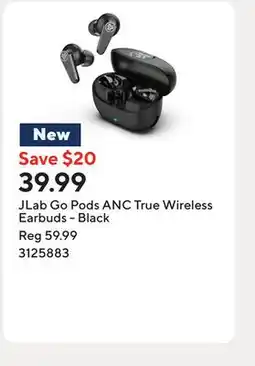 Staples JLab Go Pods ANC True Wireless Earbuds - Black offer