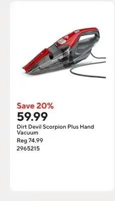 Staples Dirt Devil Scorpion Plus Hand Vacuum offer