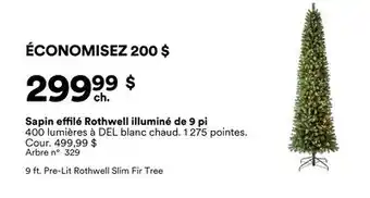 Michaels Sapin effilé Rothwell illuminé de 9 pi offer