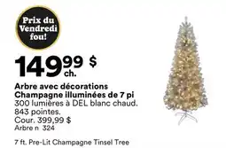 Michaels Arbre avec décorations Champagne illuminées de 7 pi offer