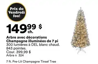 Michaels Arbre avec décorations Champagne illuminées de 7 pi offer