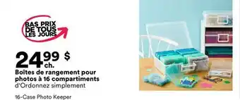Michaels Boîtes de rangement pour photos à 16 compartiments d'Ordonnez simplement offer