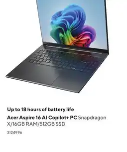 Staples Acer Aspire 16 AI Copilot+ P offer