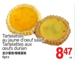 T&T Supermarket TARTELETTES AU JAUNE D'OEUF SALÉ/TARTELETTES AUX OEUFS DURIAN 6PCS offer