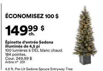 Michaels Épinette d'entrée Sedona illuminée de 4,5 pi offer