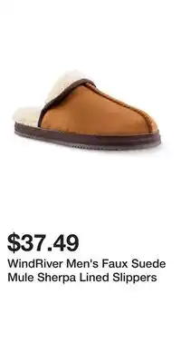 Mark's WindRiver Men's Faux Suede Mule Sherpa Lined Slippers offer