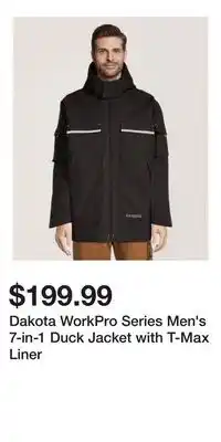 Mark's Dakota WorkPro Series Men's 7-in-1 Duck Jacket with T-Max Liner offer
