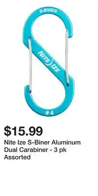Mark's Nite Ize S-Biner Aluminum Dual Carabiner - 3 pk Assorted offer