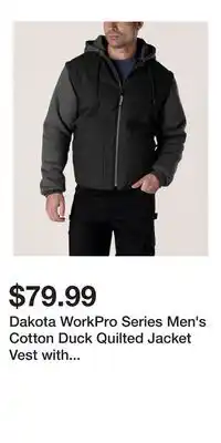 Mark's Dakota WorkPro Series Men's Cotton Duck Quilted Jacket Vest with Zip Off Sleeves offer