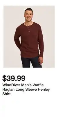 Mark's WindRiver Men's Waffle Raglan Long Sleeve Henley Shirt offer