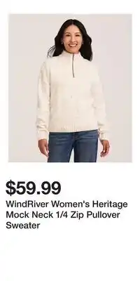Mark's WindRiver Women's Heritage Mock Neck 1/4 Zip Pullover Sweater offer