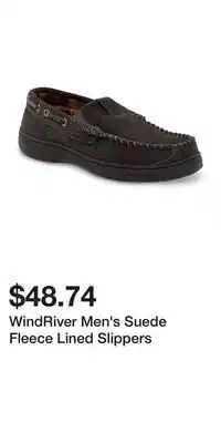 Mark's WindRiver Men's Suede Fleece Lined Slippers offer
