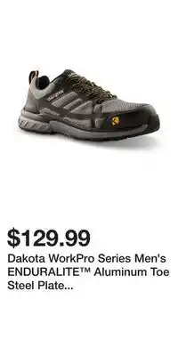 Mark's Dakota WorkPro Series Men's ENDURALITE Aluminum Toe Steel Plate Low Cut ATHL Safety Shoes offer