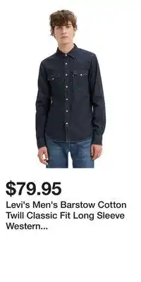 Mark's Levi's Men's Barstow Cotton Twill Classic Fit Long Sleeve Western Shirt offer