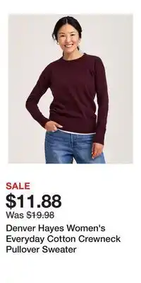 Mark's Denver Hayes Women's Everyday Cotton Crewneck Pullover Sweater offer