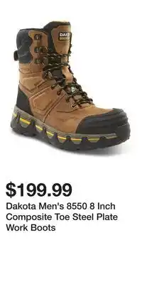 Mark's Dakota Men's 8550 8 Inch Composite Toe Steel Plate Work Boots offer