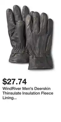 Mark's WindRiver Men's Deerskin Thinsulate Insulation Fleece Lining Leather Gloves offer