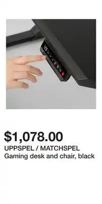 IKEA UPPSPEL / MATCHSPEL Gaming desk and chair, black offer