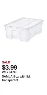 IKEA SAMLA Box with lid, transparent offer