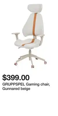 IKEA GRUPPSPEL Gaming chair, Gunnared beige offer