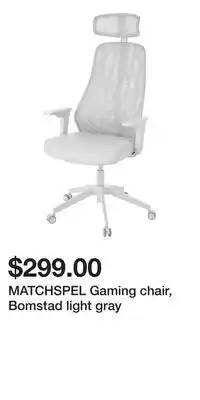 IKEA MATCHSPEL Gaming chair, Bomstad light gray offer