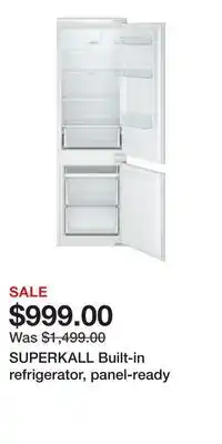 IKEA SUPERKALL Built-in refrigerator, panel-ready offer