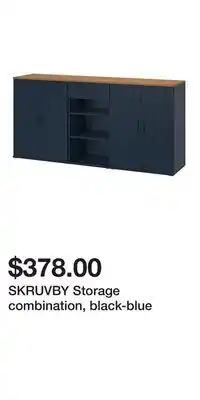 IKEA SKRUVBY Storage combination, black-blue offer