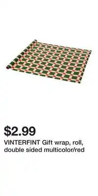 IKEA VINTERFINT Gift wrap, roll, double sided multicolor/red offer