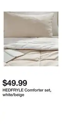 IKEA HEDFRYLE Comforter set, white/beige offer