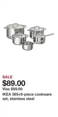 IKEA IKEA 365+9-piece cookware set, stainless steel offer