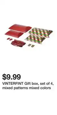 IKEA VINTERFINT Gift box, set of 4, mixed patterns mixed colors offer