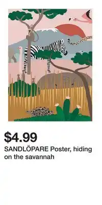 IKEA SANDLÖPARE Poster, hiding on the savannah offer