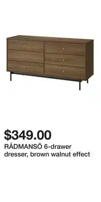 IKEA RÅDMANSÖ 6-drawer dresser, brown walnut effect offer
