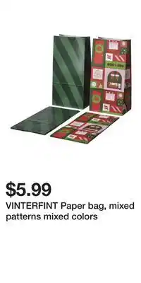 IKEA VINTERFINT Paper bag, mixed patterns mixed colors offer