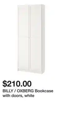 IKEA BILLY / OXBERG Bookcase with doors, white offer