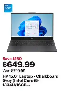 Best Buy HP 15.6 Laptop - Chalkboard Grey (Intel Core i5-1334U/16GB RAM/512GB SSD/Windows 11) offer