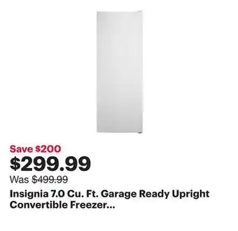 Best Buy Insignia 7.0 Cu. Ft. Garage Ready Upright Convertible Freezer (NS-UZ70WH4-C) - Only at Best Buy offer