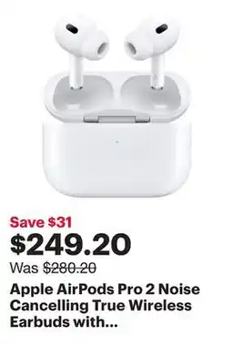 Best Buy Apple AirPods Pro 2 Noise Cancelling True Wireless Earbuds with USB-C MagSafe Charging Case offer