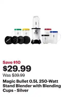 Best Buy Magic Bullet 0.5L 250-Watt Stand Blender with Blending Cups - Silver offer