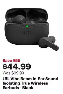 Best Buy JBL Vibe Beam In-Ear Sound Isolating True Wireless Earbuds - Black offer