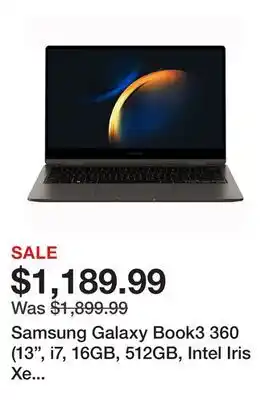 TSC Stores Samsung Galaxy Book3 360 (13, i7, 16GB, 512GB, Intel Iris Xe graphics) offer